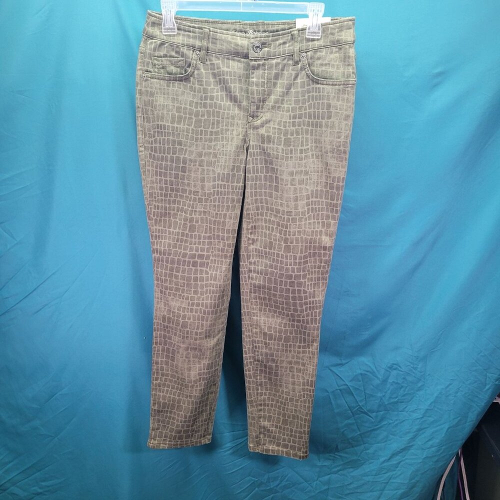 Tommy Bahama High Rise Ankle Pants 4x28" Cotton & Tencel Blend Crocodile Print